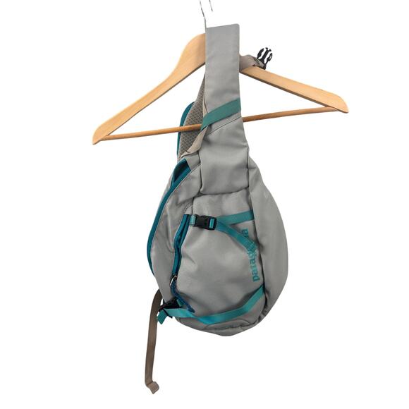 Patagonia Atom 8L Sling Bag Gray Teal Crossbody Outdoor Travel Pack - Picture 2 of 10